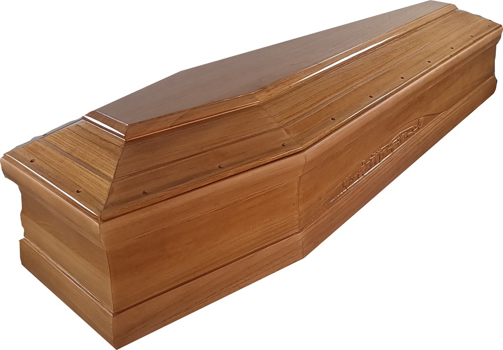Cheap Paulownia Wood Coffin With Carving
